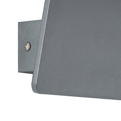 GLOBOSTAR® CUADRADO 60570 Μοντέρνο Φωτιστικό Τοίχου - Απλίκα LED 10W 1000lm 60° AC 220-240V Αδιάβροχο IP65 Θερμό Λευκό 2700K - Bridgelux COB Chip & TÜV SÜD Driver - Γκρι Ανθρακί Ματ - Μ14 x Π14 x Υ4.5cm - 5 Χρόνια Εγγύηση