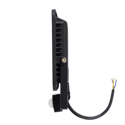 GLOBOSTAR® AURORA 61441 Προβολέας με Ανιχνευτή PIR / Αισθητήρα Κίνησης LED 50W 6250lm 120° AC 220-240V Αδιάβροχο IP67 Ψυχρό Λευκό 6000K - Lumileds SMD Chip - TÜV Rheinland Certified - Μαύρο Ματ - Μ21 x Π5 x Υ21cm - 3 Χρόνια Εγγύηση