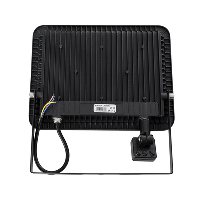 GLOBOSTAR® AURORA 61443 Προβολέας με Ανιχνευτή PIR / Αισθητήρα Κίνησης LED 100W 12500lm 120° AC 220-240V Αδιάβροχο IP67 Ψυχρό Λευκό 6000K - Lumileds SMD Chip - TÜV Rheinland Certified - Μαύρο Ματ - Μ25 x Π6.5 x Υ27.5cm - 3 Χρόνια Εγγύηση