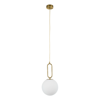 GLOBOSTAR® BELLISSIMO 61486 Μοντέρνο Κρεμαστό Φωτιστικό Οροφής με Ντουί 1 x E27 AC 220-240V IP20 - Λευκό & Χρυσό Πλατίνα - Μ20 x Π20 x Υ42cm