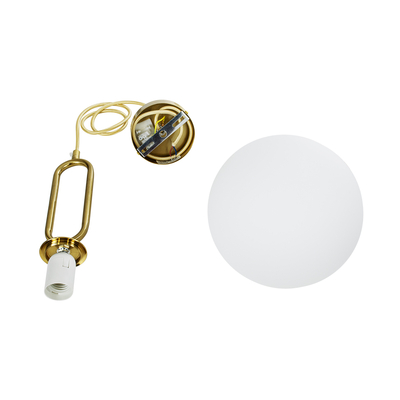 GLOBOSTAR® BELLISSIMO 61486 Μοντέρνο Κρεμαστό Φωτιστικό Οροφής με Ντουί 1 x E27 AC 220-240V IP20 - Λευκό & Χρυσό Πλατίνα - Μ20 x Π20 x Υ42cm