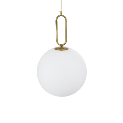 GLOBOSTAR® BELLISSIMO 61487 Μοντέρνο Κρεμαστό Φωτιστικό Οροφής με Ντουί 1 x E27 AC 220-240V IP20 - Λευκό & Χρυσό Πλατίνα - Μ30 x Π30 x Υ52cm