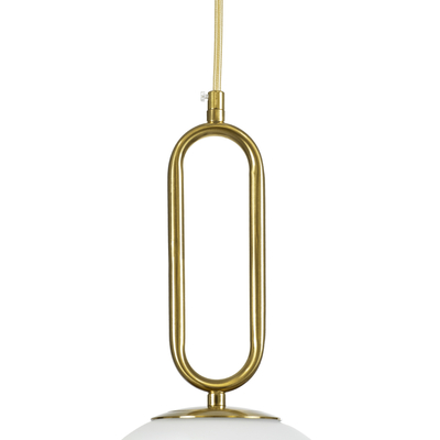 GLOBOSTAR® BELLISSIMO 61487 Μοντέρνο Κρεμαστό Φωτιστικό Οροφής με Ντουί 1 x E27 AC 220-240V IP20 - Λευκό & Χρυσό Πλατίνα - Μ30 x Π30 x Υ52cm