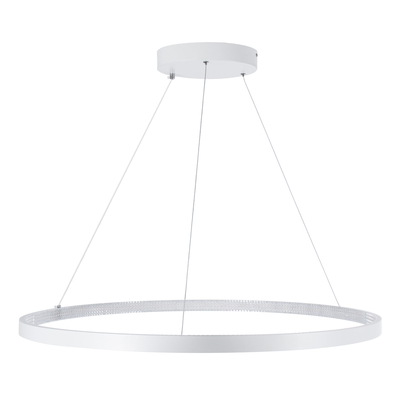 GLOBOSTAR® DIAMOND 61521 Μοντέρνο Κρεμαστό Φωτιστικό Οροφής LED 67W 7504lm 360° AC 220-240V IP20 Ρυθμιζόμενο Λευκό CCT με Χειριστήριο από 2700K έως 6000K Dimmable - Lumileds SMD Chip - Λευκό Ματ - Μ80 x Π80 x Υ110cm - 3 Χρόνια Εγγύηση