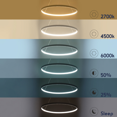 GLOBOSTAR® DIAMOND 61521 Μοντέρνο Κρεμαστό Φωτιστικό Οροφής LED 67W 7504lm 360° AC 220-240V IP20 Ρυθμιζόμενο Λευκό CCT με Χειριστήριο από 2700K έως 6000K Dimmable - Lumileds SMD Chip - Λευκό Ματ - Μ80 x Π80 x Υ110cm - 3 Χρόνια Εγγύηση