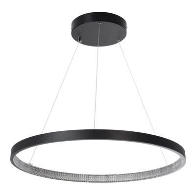 GLOBOSTAR® DIAMOND 61522 Μοντέρνο Κρεμαστό Φωτιστικό Οροφής LED 45W 5040lm 360° AC 220-240V IP20 Ρυθμιζόμενο Λευκό CCT με Χειριστήριο από 2700K έως 6000K Dimmable - Lumileds SMD Chip - Μαύρο Ματ - Μ60 x Π60 x Υ3cm - 3 Χρόνια Εγγύηση