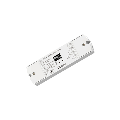 GloboStar® 70668 D4-L SKYDANCE DC DMX & RDM Dimmer High Speed Controller / Decoder 4 Καναλιών DC 12-24V 4 x 5A 120W - Max 20.5A 480W - IP20 Μ17 x Π5 x Υ2.5cm - 5 Years Warranty