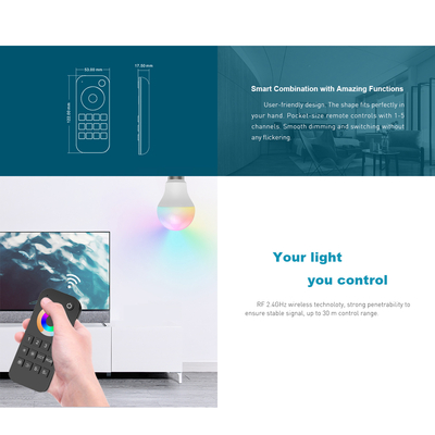 GLOBOSTAR® SKYDANCE-RT10 71544 RF Ασύρματο Χειριστήριο Αφής 4 Group για όλα τα Πολύχρωμα RGBW+WW SKYDANCE Controller - DC 3V 2 x AAA IP20 - RF2.4Ghz - Μ12.2 x Π5.3 x Υ1.7cm - 5 Χρόνια Εγγύηση