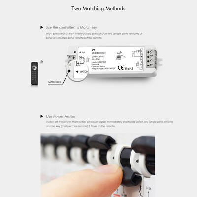 GLOBOSTAR® SKYDANCE-V1 71567 DC RF 2.4Ghz & Push Dimmer / Controller με 1 x 8A 288W Κανάλι DC 5-36V 8A 288W Max IP20 - RF 2.4Ghz & Push Dimming - Μ10 x Π3.5 x Υ2cm - 5 Χρόνια Εγγύηση