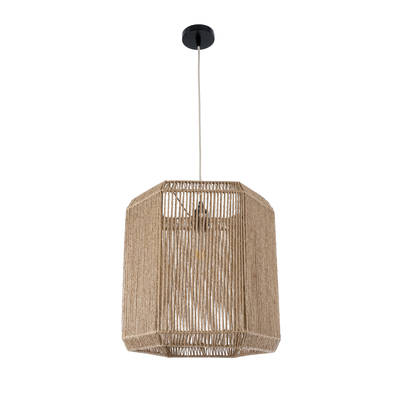 GLOBOSTAR® CAYMAN 00519 Boho Κρεμαστό Φωτιστικό Οροφής με Ντουί 1 x E27 AC 220-240V IP20 - Μπεζ - Μ40 x Π40 x Υ40cm