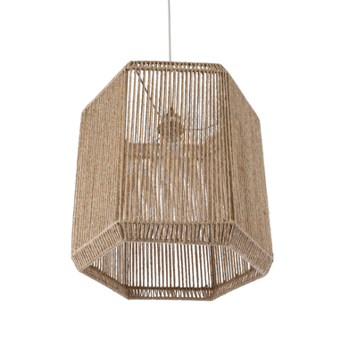 GLOBOSTAR® CAYMAN 00519 Boho Κρεμαστό Φωτιστικό Οροφής με Ντουί 1 x E27 AC 220-240V IP20 - Μπεζ - Μ40 x Π40 x Υ40cm