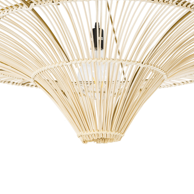 GLOBOSTAR® PALERMO 02153 Boho Φωτιστικό Οροφής με Ντουί 1 x E27 AC 220-240V IP20 - Μπεζ - Μ100 x Π100 x Υ55cm