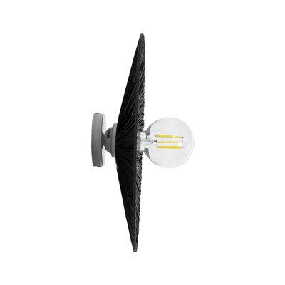 GLOBOSTAR® COLOMBO 02279 Boho Φωτιστικό Τοίχου - Απλίκα με Ντουί 1 x E27 AC 220-240V IP20 - Μαύρο - Μ40 x Π40 x Υ9cm