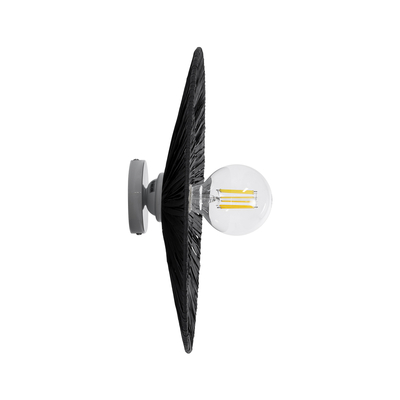 GLOBOSTAR® COLOMBO 02280 Boho Φωτιστικό Τοίχου - Απλίκα με Ντουί 1 x E27 AC 220-240V IP20 - Μαύρο - Μ40 x Π40 x Υ9cm