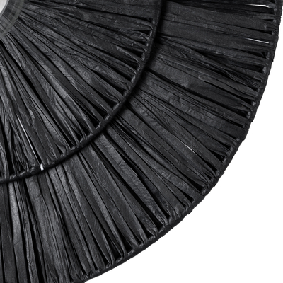 GLOBOSTAR® COLOMBO 02280 Boho Φωτιστικό Τοίχου - Απλίκα με Ντουί 1 x E27 AC 220-240V IP20 - Μαύρο - Μ40 x Π40 x Υ9cm