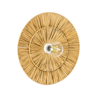 GLOBOSTAR® COLOMBO 02284 Boho Φωτιστικό Τοίχου - Απλίκα με Ντουί 1 x E27 AC 220-240V IP20 - Μπεζ - Μ40 x Π40 x Υ9cm