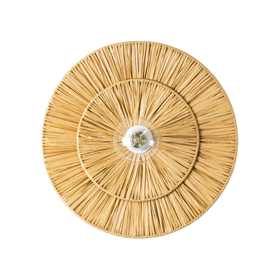 GLOBOSTAR® COLOMBO 02284 Boho Φωτιστικό Τοίχου - Απλίκα με Ντουί 1 x E27 AC 220-240V IP20 - Μπεζ - Μ40 x Π40 x Υ9cm