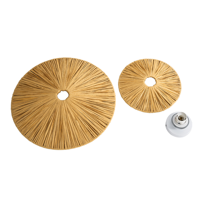 GLOBOSTAR® COLOMBO 02284 Boho Φωτιστικό Τοίχου - Απλίκα με Ντουί 1 x E27 AC 220-240V IP20 - Μπεζ - Μ40 x Π40 x Υ9cm