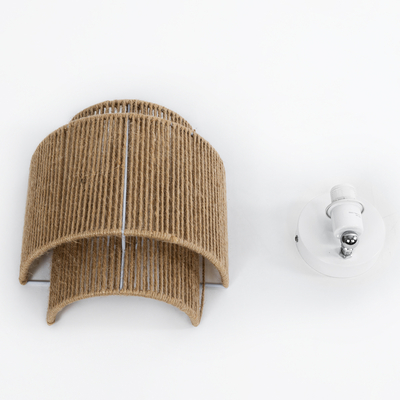 GLOBOSTAR® MABANA 02322 Boho Φωτιστικό Τοίχου - Απλίκα με Ντουί 1 x E27 AC 220-240V IP20 - Μπεζ - Μ23 x Π11 x Υ25cm