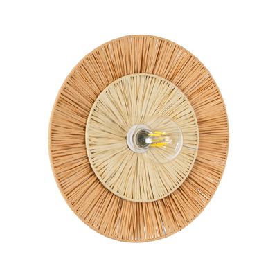 GLOBOSTAR® COLOMBO 02278 Boho Φωτιστικό Τοίχου - Απλίκα με Ντουί 1 x E27 AC 220-240V IP20 - Μπεζ - Μ40 x Π40 x Υ9cm