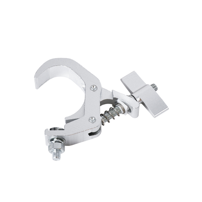 GLOBOSTAR® CLAMPS 51184 Stage Hook Γάντζος Αλουμινίου Ύψηλης Αντοχής για Κρέμαση, Στήριξη & Τοποθέτηση Προϊόντων Stage σε Τράσες Αδιάβροχο IP65 - Νίκελ Βούρτσας - Μ16 x Π12 x Υ2.5cm