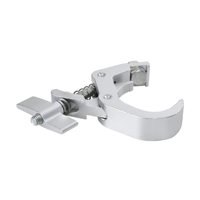 GLOBOSTAR® CLAMPS 51184 Stage Hook Γάντζος Αλουμινίου Ύψηλης Αντοχής για Κρέμαση, Στήριξη & Τοποθέτηση Προϊόντων Stage σε Τράσες Αδιάβροχο IP65 - Νίκελ Βούρτσας - Μ16 x Π12 x Υ2.5cm