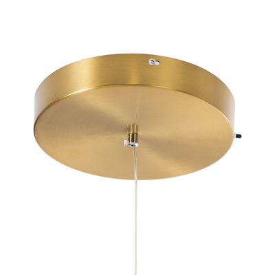 GLOBOSTAR® KIBOO 60930 Μοντέρνο Κρεμαστό Φωτιστικό Οροφής LED 36W 4150lm 360° AC 220-240V IP20 Ρυθμιζόμενο Λευκό CCT με Χειριστήριο από 2700K έως 6000K Dimmable - Lumileds SMD Chip - Χρυσό Βούρτσας - Μ40 x Π40 x Υ40cm - 3 Χρόνια Εγγύηση