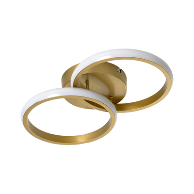 GLOBOSTAR® CORA 61060 Μοντέρνο Φωτιστικό Οροφής LED 18W 2160lm 300° AC 220-240V IP20 Ρυθμιζόμενο Λευκό CCT με On/Off 2700K/4500K/6000K - Lumileds SMD Chip - Χρυσό Βούρτσας - Μ36 x Π20.5 x Υ7cm - 3 Χρόνια Εγγύηση