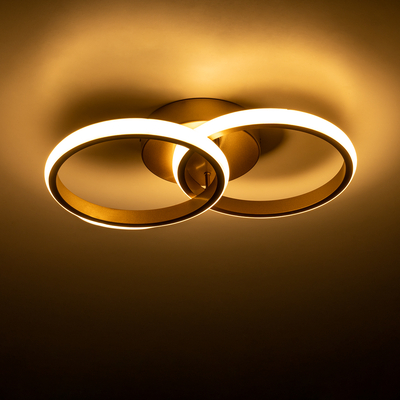 GLOBOSTAR® CORA 61060 Μοντέρνο Φωτιστικό Οροφής LED 18W 2160lm 300° AC 220-240V IP20 Ρυθμιζόμενο Λευκό CCT με On/Off 2700K/4500K/6000K - Lumileds SMD Chip - Χρυσό Βούρτσας - Μ36 x Π20.5 x Υ7cm - 3 Χρόνια Εγγύηση