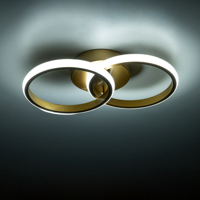 GLOBOSTAR® CORA 61060 Μοντέρνο Φωτιστικό Οροφής LED 18W 2160lm 300° AC 220-240V IP20 Ρυθμιζόμενο Λευκό CCT με On/Off 2700K/4500K/6000K - Lumileds SMD Chip - Χρυσό Βούρτσας - Μ36 x Π20.5 x Υ7cm - 3 Χρόνια Εγγύηση