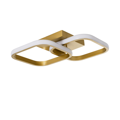 GLOBOSTAR® NORA 61063 Μοντέρνο Φωτιστικό Οροφής LED 22W 2640lm 300° AC 220-240V IP20 Ρυθμιζόμενο Λευκό CCT με On/Off 2700K/4500K/6000K - Lumileds SMD Chip - Χρυσό Βούρτσας - Μ40 x Π24 x Υ7cm - 3 Χρόνια Εγγύηση