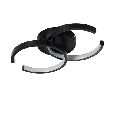 GLOBOSTAR® EVA 61067 Μοντέρνο Φωτιστικό Οροφής LED 16W 1920lm 300° AC 220-240V IP20 Ρυθμιζόμενο Λευκό CCT με On/Off 2700K/4500K/6000K - Lumileds SMD Chip - Μαύρο Ματ - Μ33 x Π21 x Υ7cm - 3 Χρόνια Εγγύηση