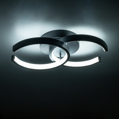 GLOBOSTAR® EVA 61067 Μοντέρνο Φωτιστικό Οροφής LED 16W 1920lm 300° AC 220-240V IP20 Ρυθμιζόμενο Λευκό CCT με On/Off 2700K/4500K/6000K - Lumileds SMD Chip - Μαύρο Ματ - Μ33 x Π21 x Υ7cm - 3 Χρόνια Εγγύηση