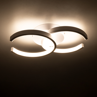 GLOBOSTAR® EVA 61068 Μοντέρνο Φωτιστικό Οροφής LED 16W 1920lm 300° AC 220-240V IP20 Ρυθμιζόμενο Λευκό CCT με On/Off 2700K/4500K/6000K - Lumileds SMD Chip - Λευκό Ματ - Μ33 x Π21 x Υ7cm - 3 Χρόνια Εγγύηση