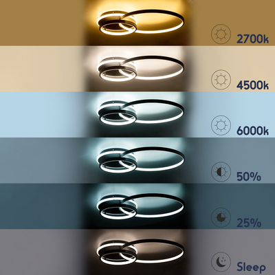 GLOBOSTAR® NEMESIS 61105 Μοντέρνο Φωτιστικό Οροφής LED 67W 7573lm 360° AC 220-240V IP20 Ρυθμιζόμενο Λευκό CCT με Χειριστήριο από 2700K έως 6000K Dimmable - Lumileds SMD Chip - Μαύρο Ματ - Μ84 x Π45 x Υ13cm - 3 Χρόνια Εγγύηση