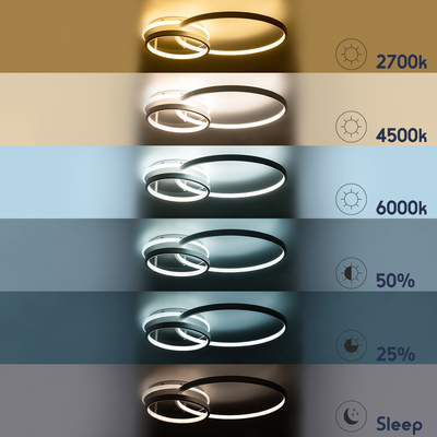 GLOBOSTAR® NEMESIS 61106 Μοντέρνο Φωτιστικό Οροφής LED 67W 7573lm 360° AC 220-240V IP20 Ρυθμιζόμενο Λευκό CCT με Χειριστήριο από 2700K έως 6000K Dimmable - Lumileds SMD Chip - Λευκό Ματ - Μ84 x Π45 x Υ13cm - 3 Χρόνια Εγγύηση