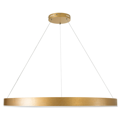 GLOBOSTAR® VENOM 61184 Μοντέρνο Κρεμαστό Φωτιστικό Οροφής LED 75W 8818lm 120° AC 220-240V IP20 Ρυθμιζόμενο Λευκό CCT με Χειριστήριο από 2700K έως 6000K Dimmable - Lumileds SMD Chip - Χρυσό Βούρτσας - Μ100 x Π100 x Υ6.5cm - 3 Χρόνια Εγγύηση