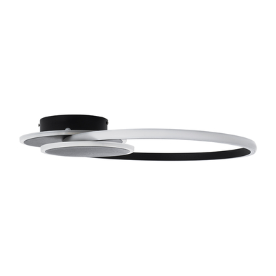 GLOBOSTAR® CIRCUO 61229 Μοντέρνο Φωτιστικό Οροφής LED 75W 8400lm 360° AC 220-240V IP20 Ρυθμιζόμενο Λευκό CCT με Χειριστήριο από 2700K έως 6000K Dimmable - Lumileds SMD Chip - Μαύρο Ματ - Μ53 x Π42.5 x Υ9cm - 3 Χρόνια Εγγύηση