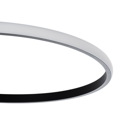 GLOBOSTAR® CIRCUO 61229 Μοντέρνο Φωτιστικό Οροφής LED 75W 8400lm 360° AC 220-240V IP20 Ρυθμιζόμενο Λευκό CCT με Χειριστήριο από 2700K έως 6000K Dimmable - Lumileds SMD Chip - Μαύρο Ματ - Μ53 x Π42.5 x Υ9cm - 3 Χρόνια Εγγύηση