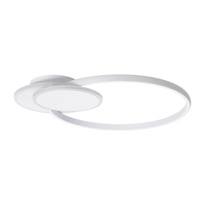 GLOBOSTAR® CIRCUO 61230 Μοντέρνο Φωτιστικό Οροφής LED 75W 8400lm 360° AC 220-240V IP20 Ρυθμιζόμενο Λευκό CCT με Χειριστήριο από 2700K έως 6000K Dimmable - Lumileds SMD Chip - Λευκό Ματ - Μ53 x Π42.5 x Υ9cm - 3 Χρόνια Εγγύηση