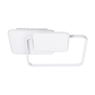 GLOBOSTAR® SQUARO 61232 Μοντέρνο Φωτιστικό Οροφής LED 75W 8400lm 360° AC 220-240V IP20 Ρυθμιζόμενο Λευκό CCT με Χειριστήριο από 2700K έως 6000K Dimmable - Lumileds SMD Chip - Λευκό Ματ - Μ48.5 x Π51 x Υ9cm - 3 Χρόνια Εγγύηση