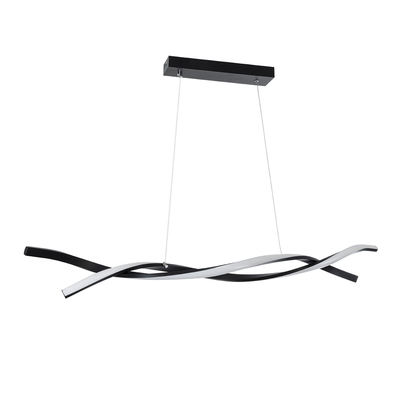 GLOBOSTAR® MORALES 61275 Μοντέρνο Κρεμαστό Φωτιστικό Οροφής LED 54W 6048lm 300° AC 220-240V IP20 Ρυθμιζόμενο Λευκό CCT με Χειριστήριο από 2700K έως 6000K Dimmable - Lumileds SMD Chip - Μαύρο Ματ - Μ90 x Π14 x Υ14cm - 3 Χρόνια Εγγύηση