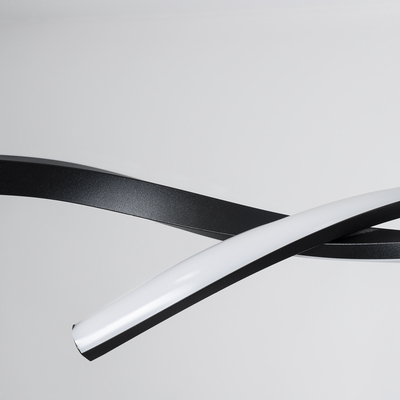 GLOBOSTAR® MORALES 61275 Μοντέρνο Κρεμαστό Φωτιστικό Οροφής LED 54W 6048lm 300° AC 220-240V IP20 Ρυθμιζόμενο Λευκό CCT με Χειριστήριο από 2700K έως 6000K Dimmable - Lumileds SMD Chip - Μαύρο Ματ - Μ90 x Π14 x Υ14cm - 3 Χρόνια Εγγύηση