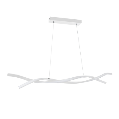 GLOBOSTAR® MORALES 61276 Μοντέρνο Κρεμαστό Φωτιστικό Οροφής LED 54W 6048lm 300° AC 220-240V IP20 Ρυθμιζόμενο Λευκό CCT με Χειριστήριο από 2700K έως 6000K Dimmable - Lumileds SMD Chip - Λευκό Ματ - Μ90 x Π14 x Υ14cm - 3 Χρόνια Εγγύηση