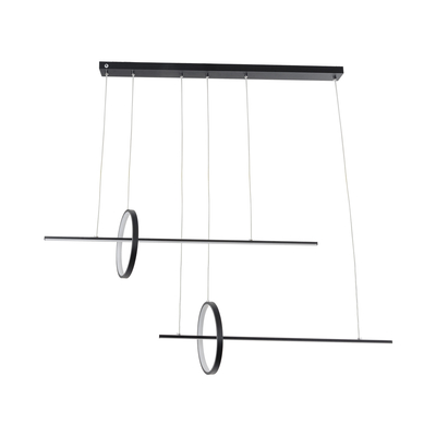 GLOBOSTAR® LINEARE 61290 Μοντέρνο Κρεμαστό Φωτιστικό Οροφής LED 67W 7504lm 300° AC 220-240V IP20 Ρυθμιζόμενο Λευκό CCT με Χειριστήριο από 2700K έως 6000K Dimmable - Lumileds SMD Chip - Μαύρο Ματ - Μ130 x Π25 x Υ60cm - 3 Χρόνια Εγγύηση