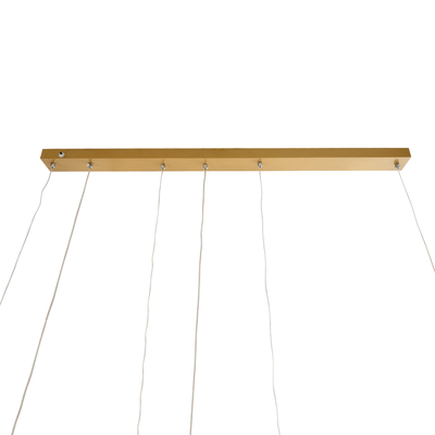 GLOBOSTAR® LINEARE 61291 Μοντέρνο Κρεμαστό Φωτιστικό Οροφής LED 67W 7504lm 300° AC 220-240V IP20 Ρυθμιζόμενο Λευκό CCT με Χειριστήριο από 2700K έως 6000K Dimmable - Lumileds SMD Chip - Χρυσό Βούρτσας - Μ130 x Π25 x Υ60cm - 3 Χρόνια Εγγύηση