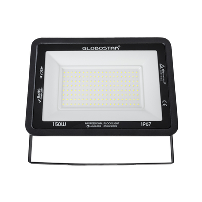 GLOBOSTAR® ATLAS 61428 Προβολέας LED 150W 18750lm 120° AC 220-240V Αδιάβροχο IP67 Ψυχρό Λευκό 6000K - Lumileds SMD Chip - TÜV Rheinland Certified - Μαύρο Ματ - Μ32 x Π4 x Υ23cm - 5 Χρόνια Εγγύηση