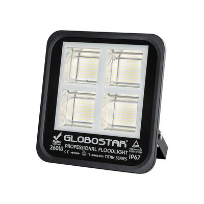 GLOBOSTAR® TITAN 61434 Προβολέας για Γήπεδα Tennis & Ποδοσφαίρου 5x5 LED 260W 32500lm 60°x90° AC 220-240V Αδιάβροχο IP67 Φυσικό Λευκό 5000K - Lumileds SMD Chip - TÜV Rheinland Certified - Μαύρο Ματ - Μ30 x Π8 x Υ28cm - 5 Χρόνια Εγγύηση