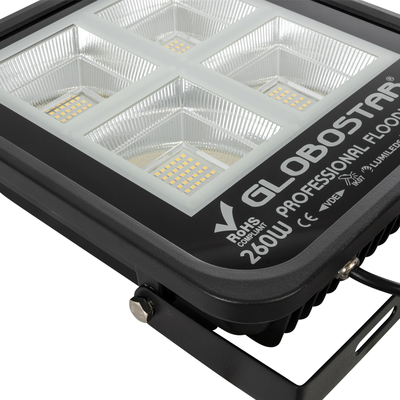 GLOBOSTAR® TITAN 61434 Προβολέας για Γήπεδα Tennis & Ποδοσφαίρου 5x5 LED 260W 32500lm 60°x90° AC 220-240V Αδιάβροχο IP67 Φυσικό Λευκό 5000K - Lumileds SMD Chip - TÜV Rheinland Certified - Μαύρο Ματ - Μ30 x Π8 x Υ28cm - 5 Χρόνια Εγγύηση