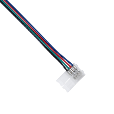 GloboStar® 70730 Μονός Connector Ατερμάτιστος με 15cm Καλώδιο για Όλες τις RGB Ταινίες LED 10mm